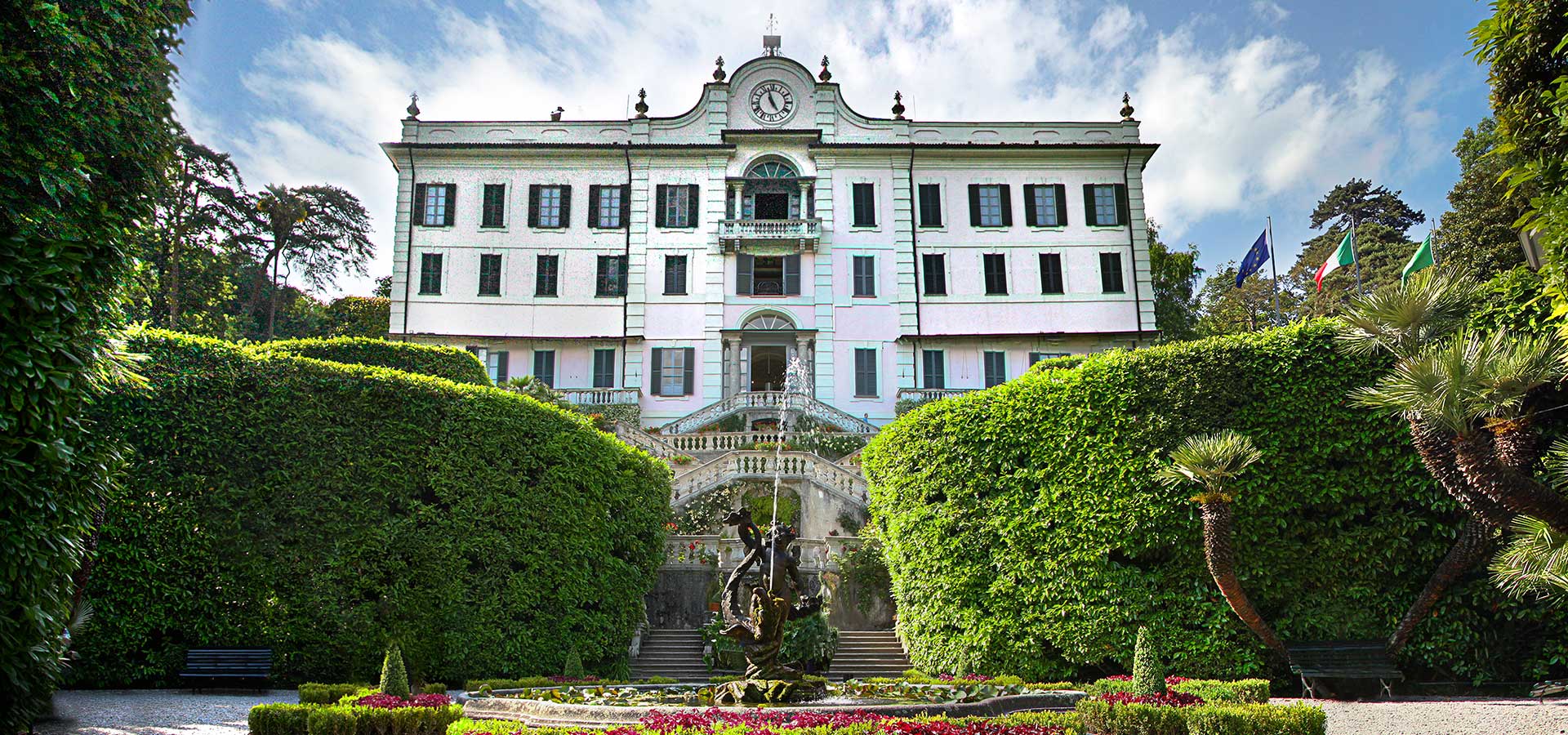 Una villa storica con il suo giardino all'italiana